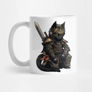 Black Samurai Cat Mug